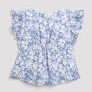 Tiny Gril Half Sleeve Printed Top With Frill On Sleeve