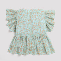 Tiny Girl V-Neck Top With 2 Layers Of Frill On Bottom