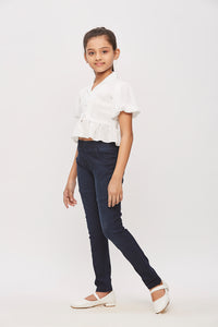 Tiny Girl Half Sleeve Collar Neck & Frill On Top