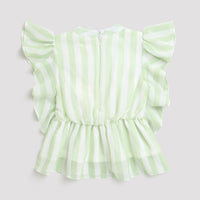 Tiny Girl Round Neck Stylish Ruffle Sleeves & Unique Broach