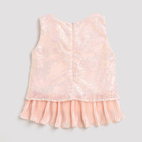 Tiny Girl Round Neck Sleeveless Top With Frill