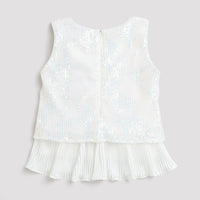 Tiny Girl Round Neck Sleeveless Top With Frill