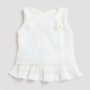 Tiny Girl Round Neck Sleeveless Top With Frill