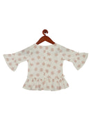 Tiny Girl Woven Polyester Round Neck Full Sleeve With Frill