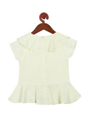 Tiny Girl Lemon Round Neck Half Sleeve Frill On Top