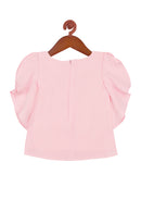 Tiny Girl Half Sleeve Round Neck Top Frill On Sleeve