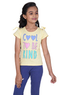 Tiny Girl Round Neck Cap Sleeve Printed Top