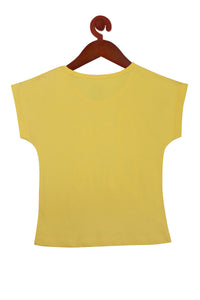 Tiny Girl Lemon Knitted Cotton Round Neck Cap Sleeves Top