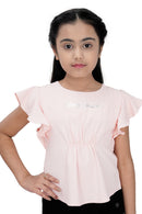 Tiny Girl Woven Polyester Round Neck Cap Sleeves Top