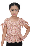 Tiny Girl Square Neckline Trendy Puff Sleeves Top