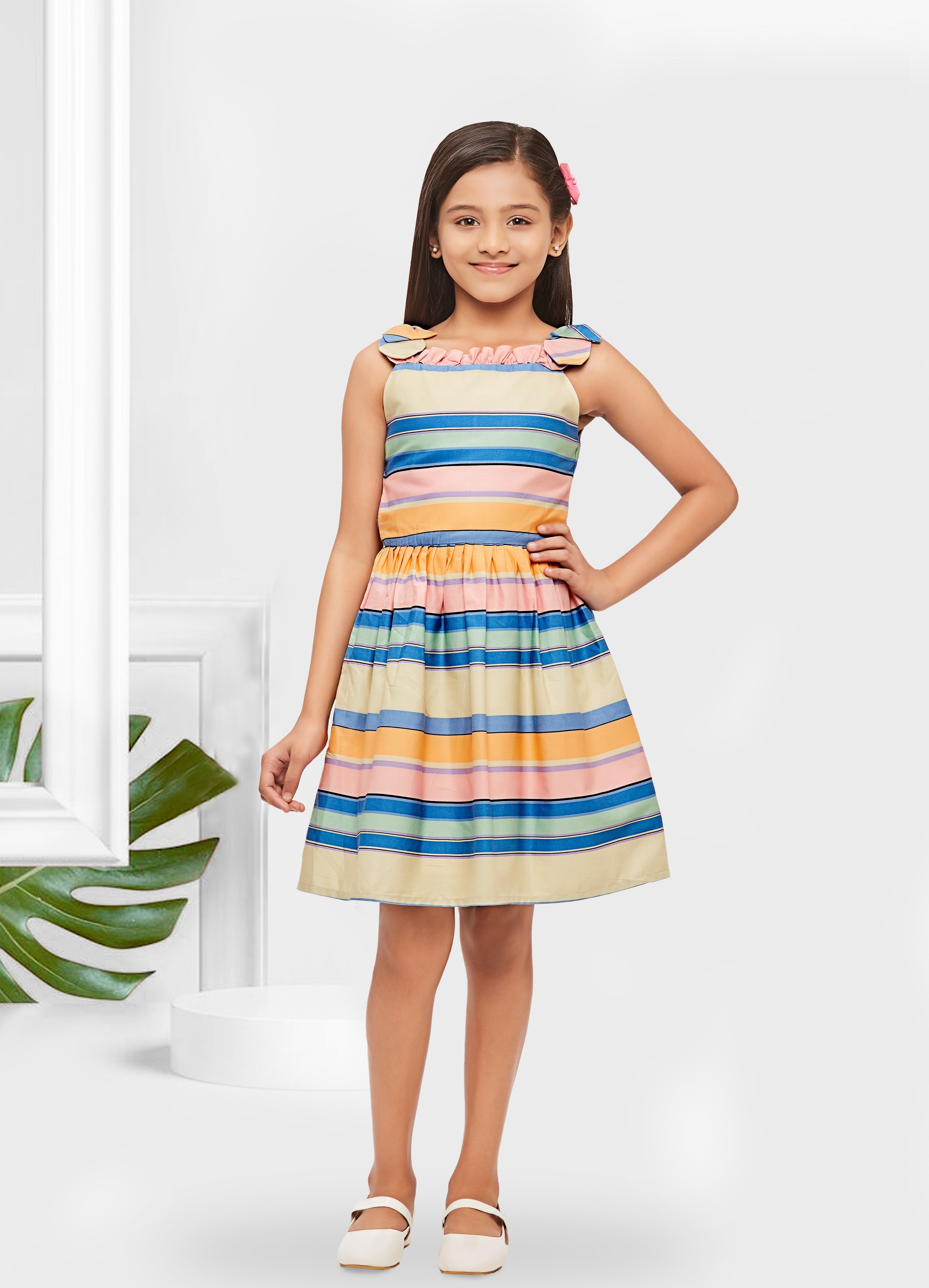 Tressel Kids Blue Strip Frock