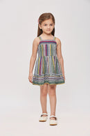 Tressel Kids Ruffled Hemline & Stylish Stripe Midi