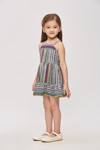 Tressel Kids Ruffled Hemline & Stylish Stripe Midi