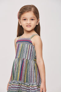 Tressel Kids Ruffled Hemline & Stylish Stripe Midi