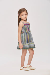 Tressel Kids Ruffled Hemline & Stylish Stripe Midi