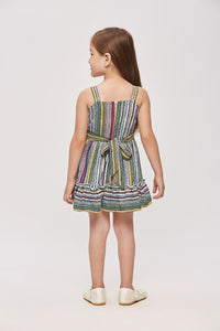 Tressel Kids Ruffled Hemline & Stylish Stripe Midi