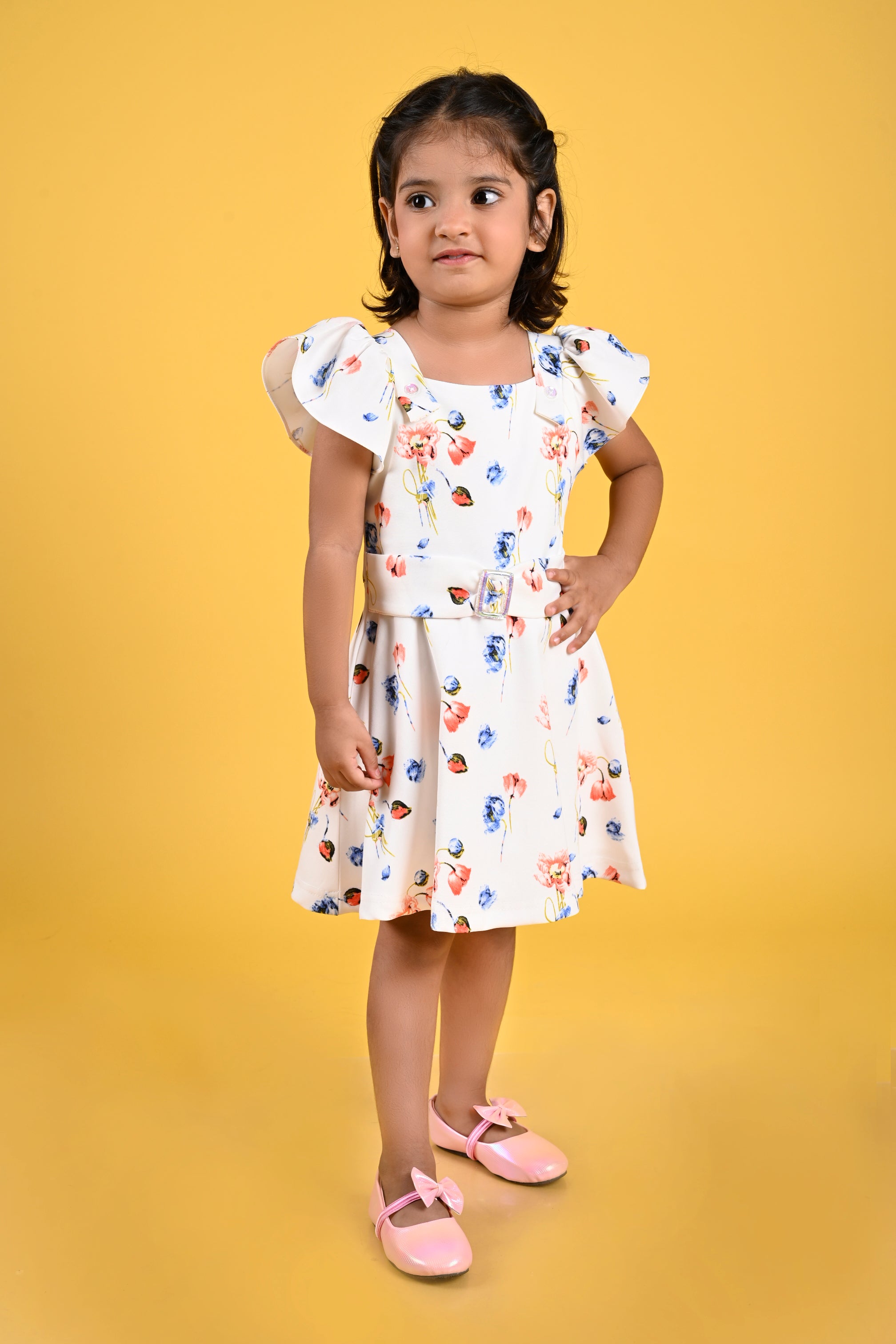 Tressel Kids Beautiful Floral Printed Flare Midi Dress