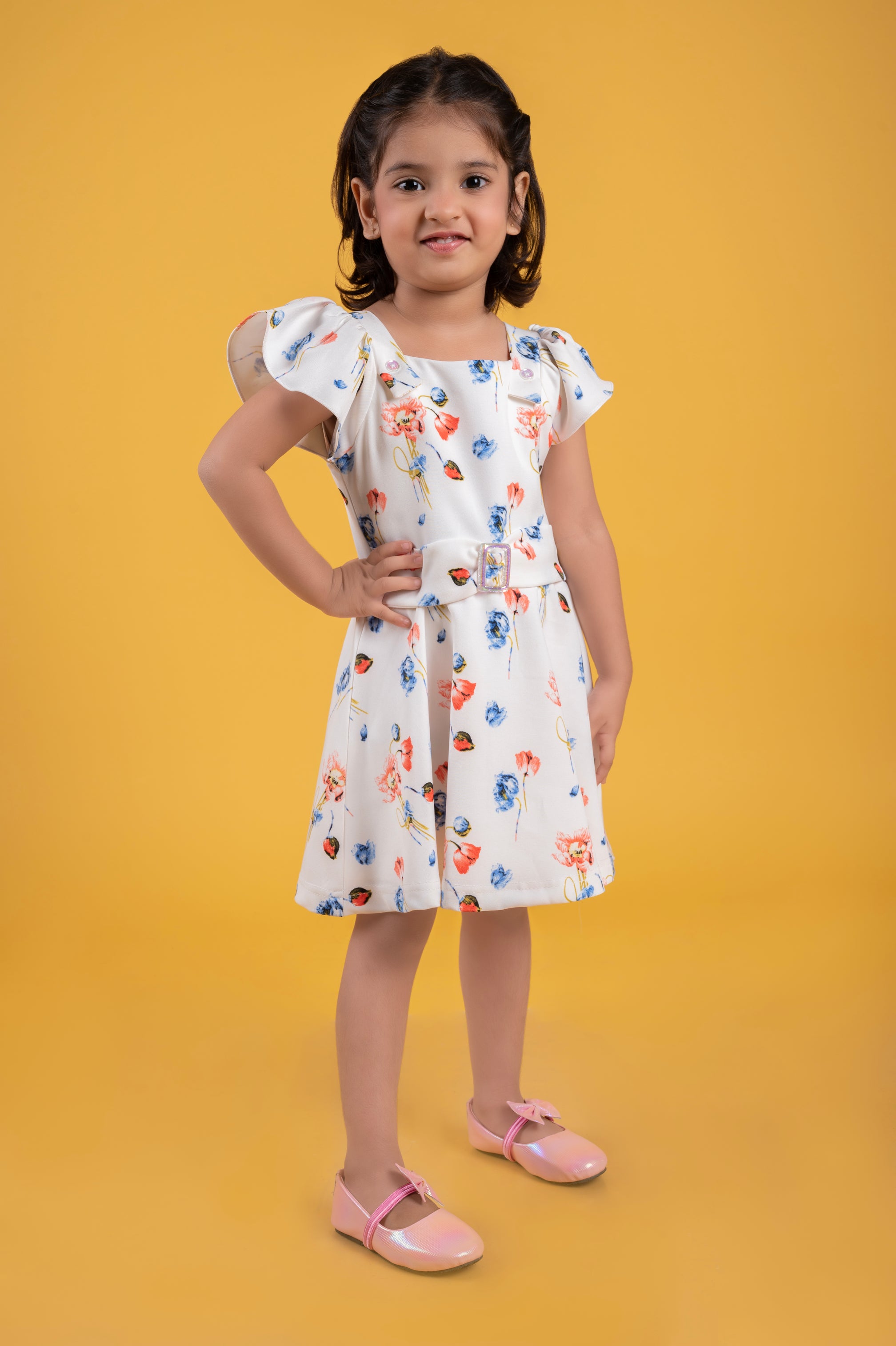 Tressel Kids Beautiful Floral Printed Flare Midi Dress