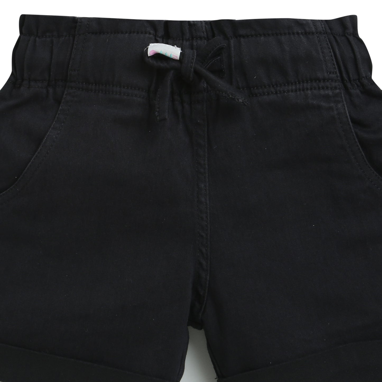 Straight-Leg Denim Shorts  In Black
