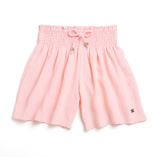 Paper Bag Shorts In Peach
