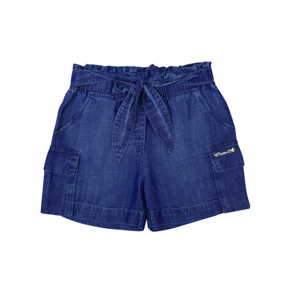 Blue Cargo Shorts With Belt