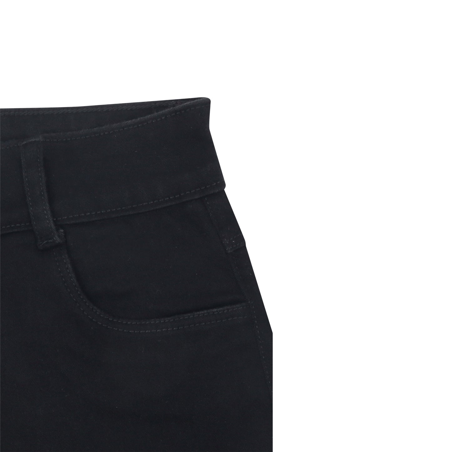 Basic Black Shorts With Girl Patch In Back Pocket