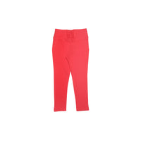 Comfort Fit Jeggings With Button Detailing In Tomato Red