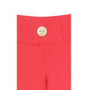 Comfort Fit Jeggings With Button Detailing In Tomato Red
