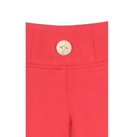 Comfort Fit Jeggings With Button Detailing In Tomato Red