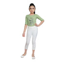 Basic Calf Length White Leggings