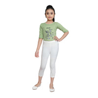 Basic Calf Length White Leggings