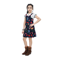 Floral Mini Printed Pinafore Midi Dress