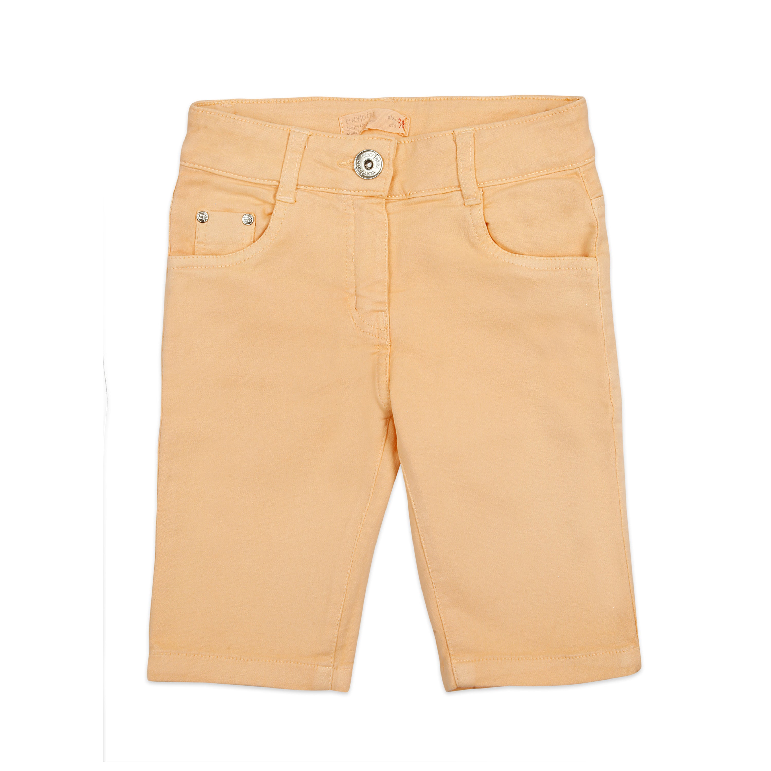 Woven Cotton Peddal Bottoms In Peach