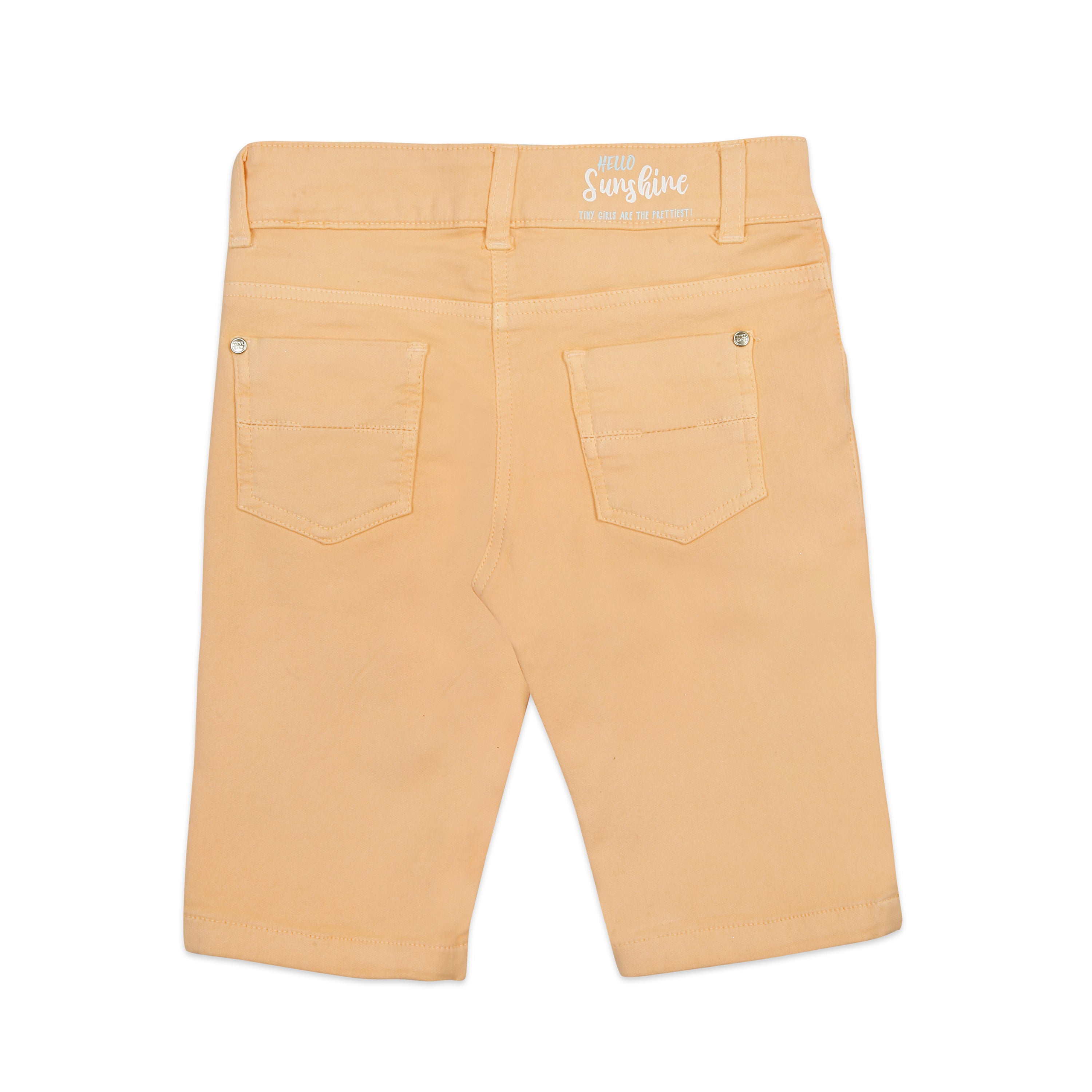 Woven Cotton Peddal Bottoms In Peach