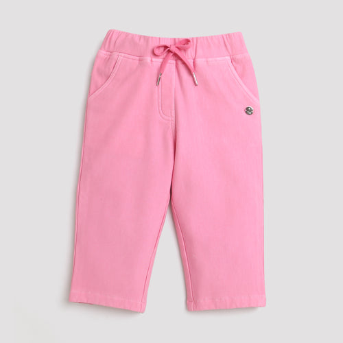 Tiny Girl Plain Pedal Pusher Capri - Pink