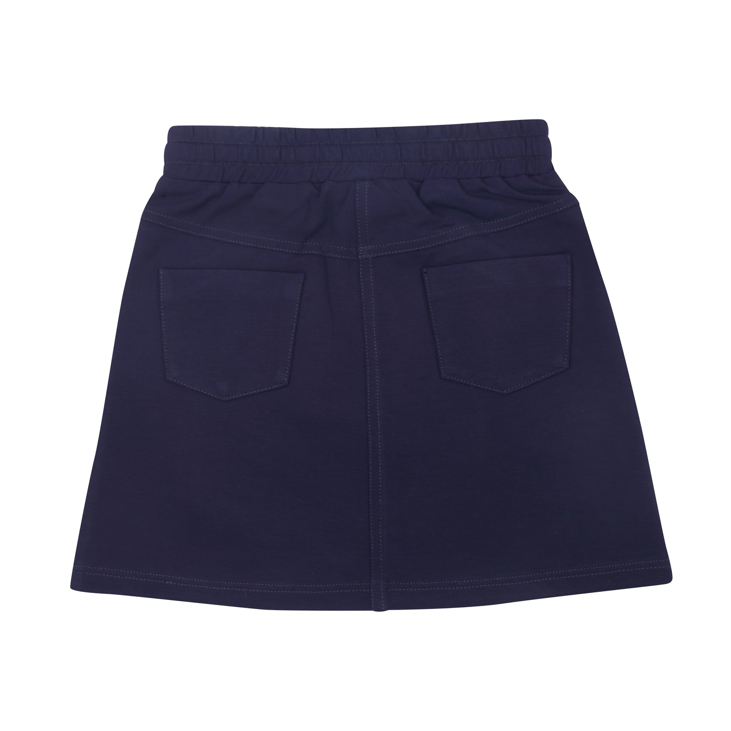 Regular Fit Basic Knitted Navy Skirt With Pockets