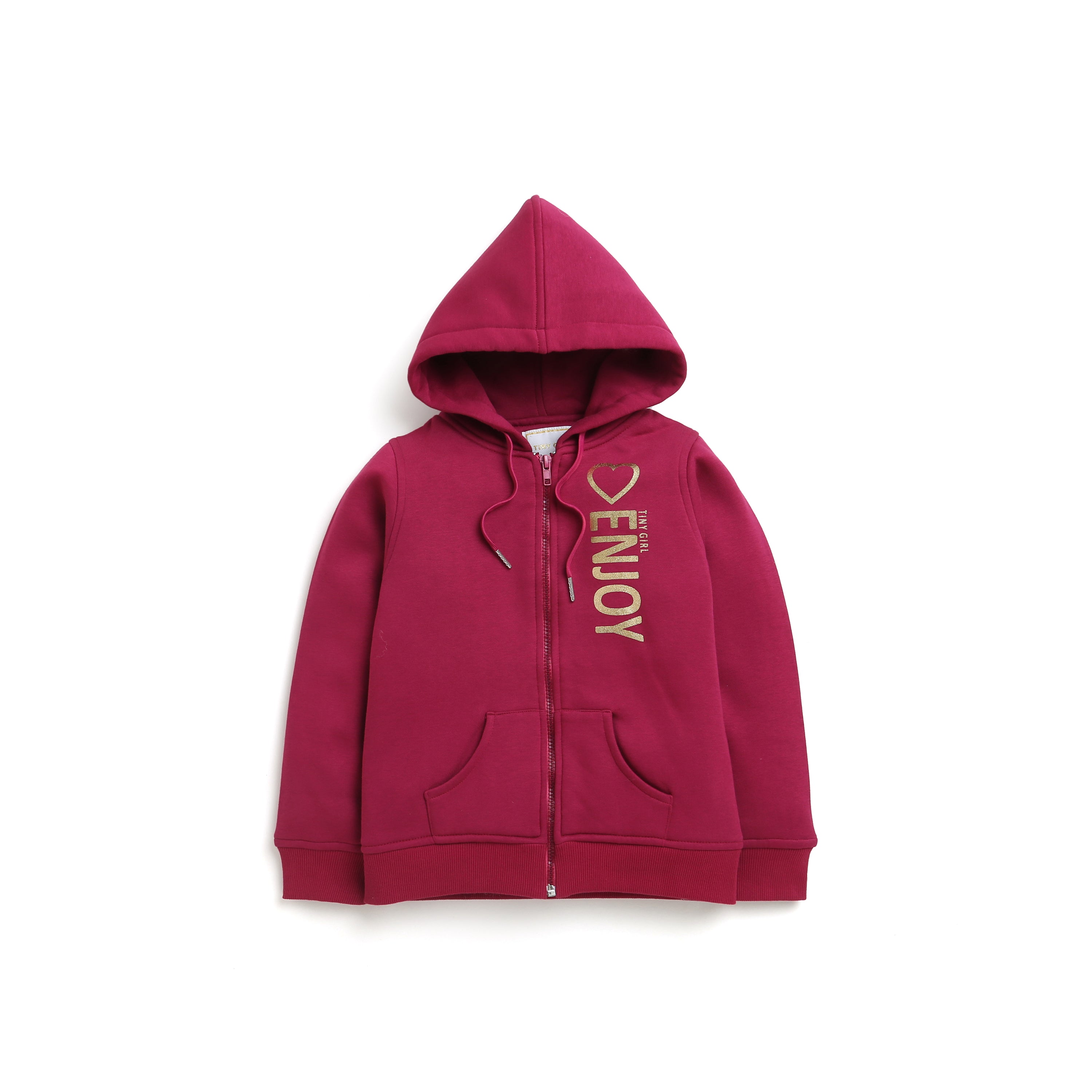 Enjoy Hoodie With Zipper In Wine