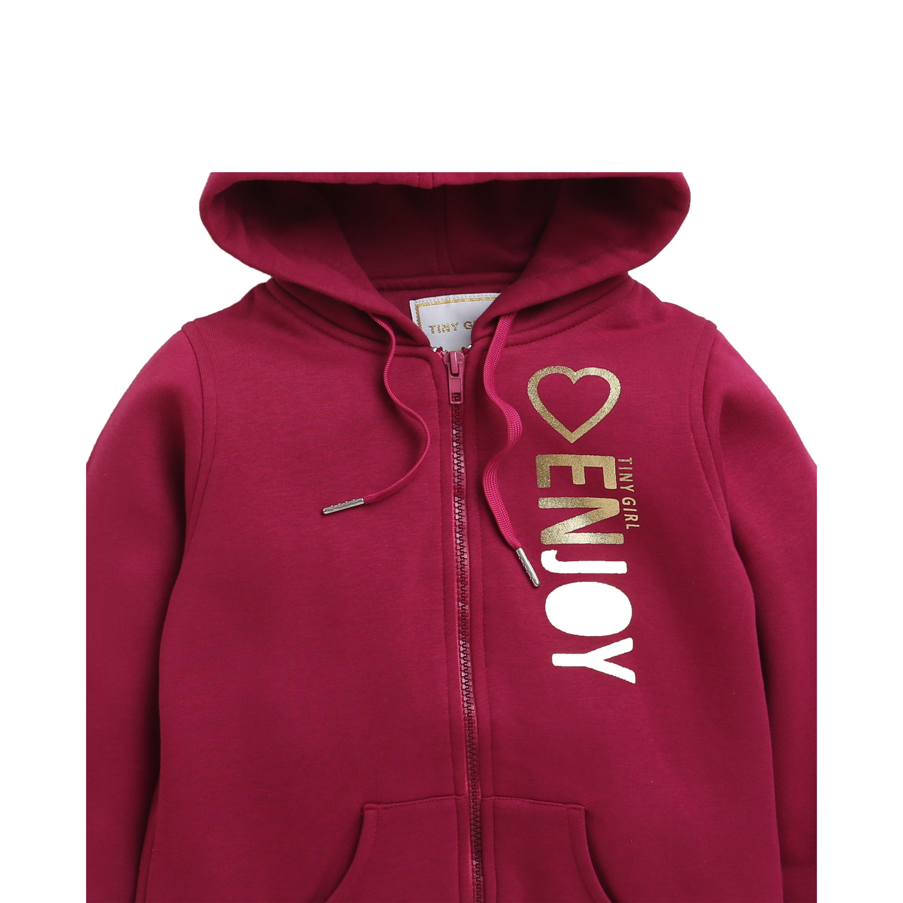 Enjoy Hoodie With Zipper In Wine