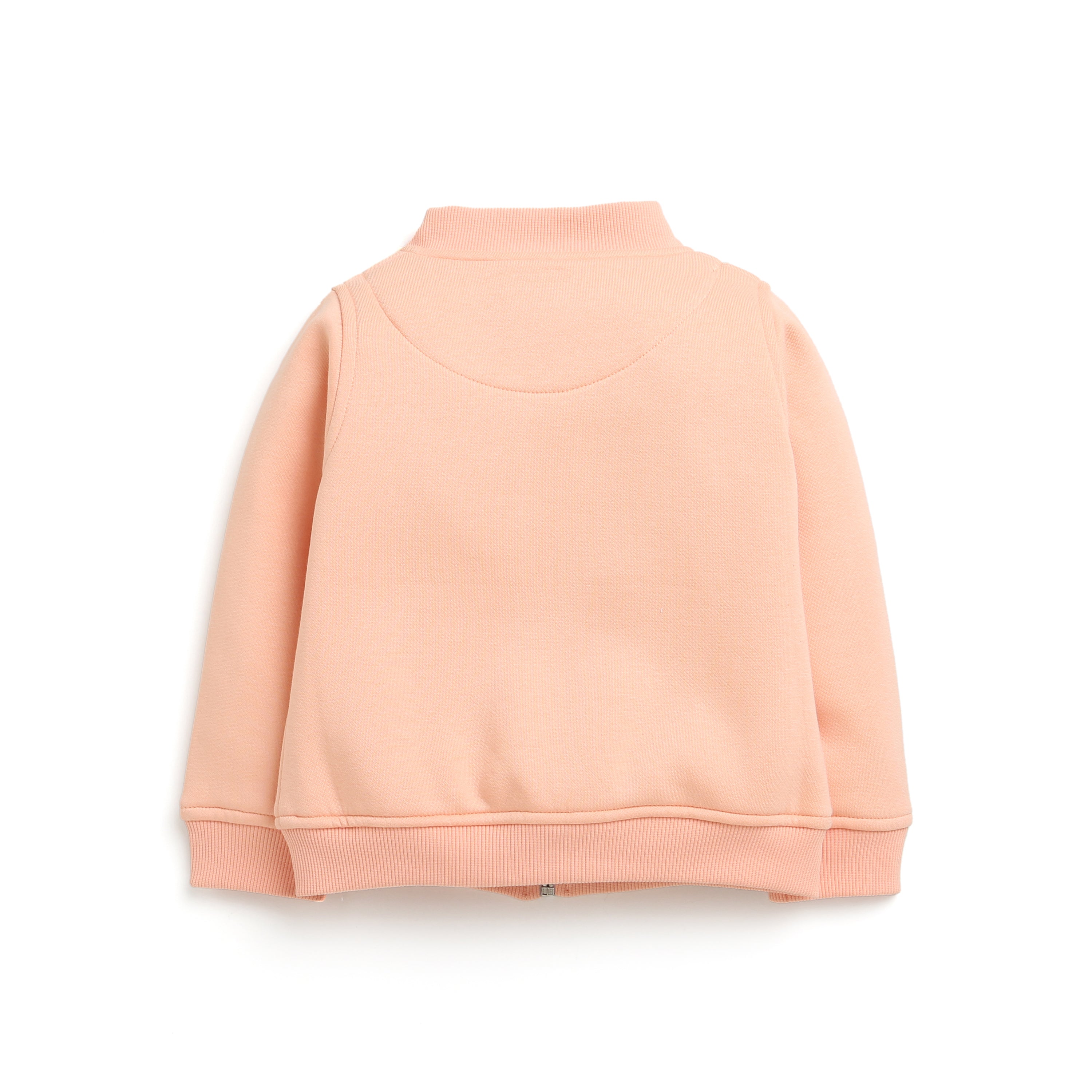 Tiny Girl Basic Zipper Sweatshirt With Front Pockets In Peach