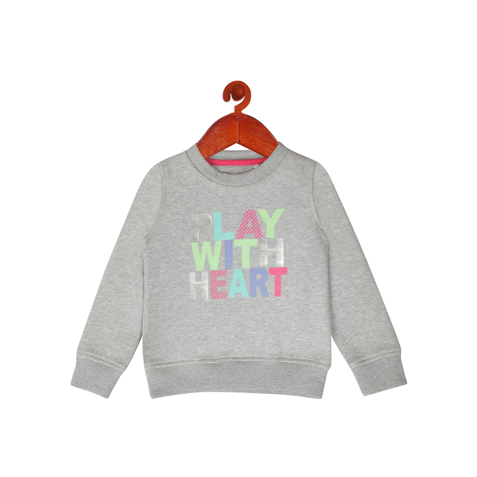 Play With Heart Classic Sweat Shirt In Grey
