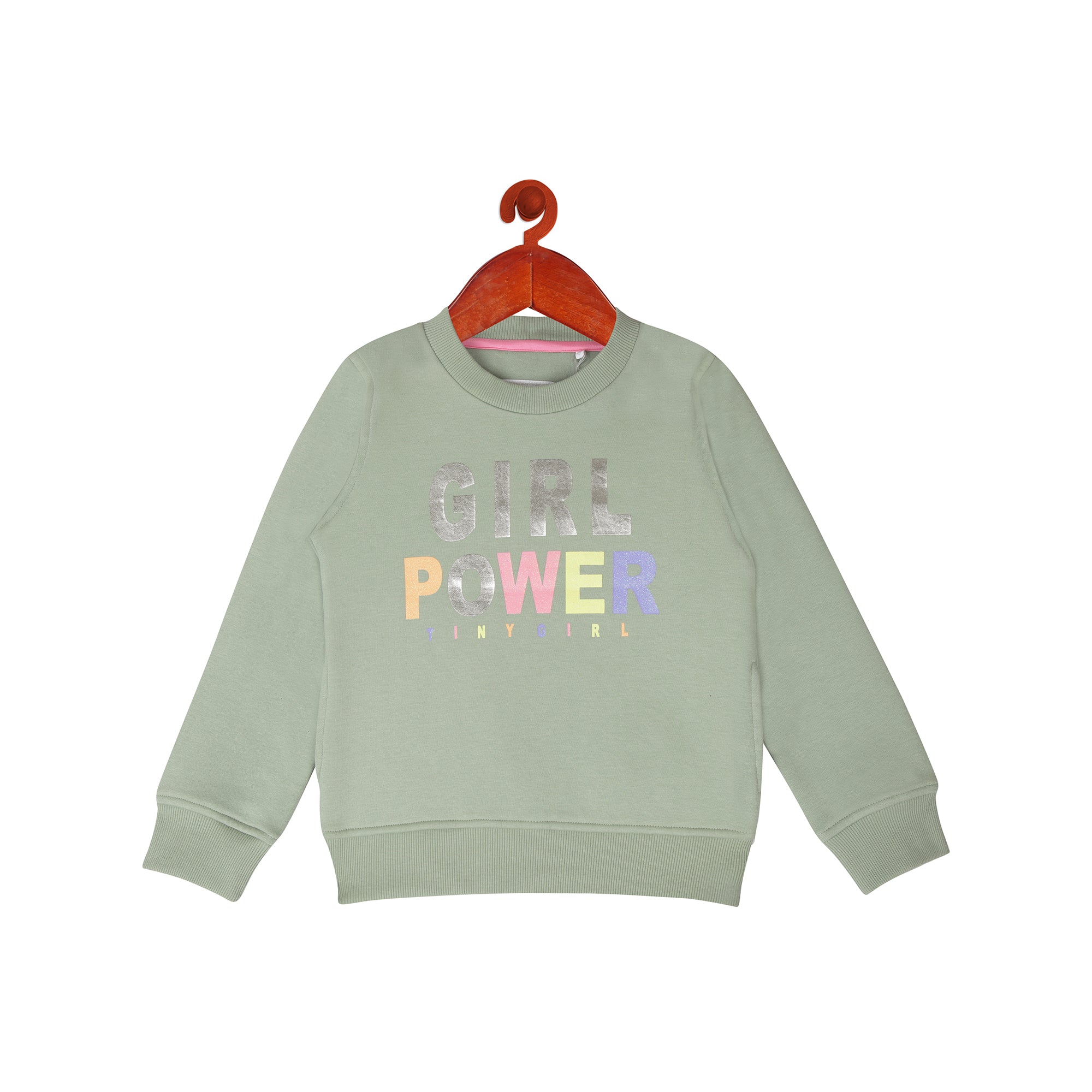 Girl Power Sweatshirt In Parrot Green