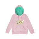 Pink Crown Hoodie With Contrasting Inner Lining And Front Pockets