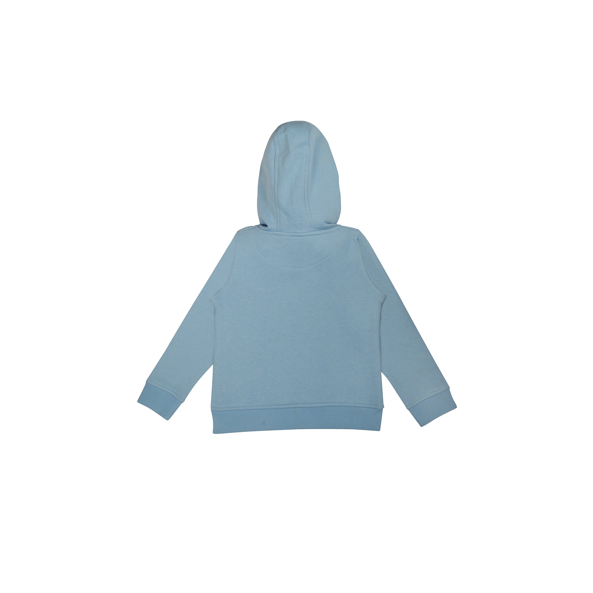 Sky Blue  Crown Hoodie With Contrasting Inner Lining And Front Pockets
