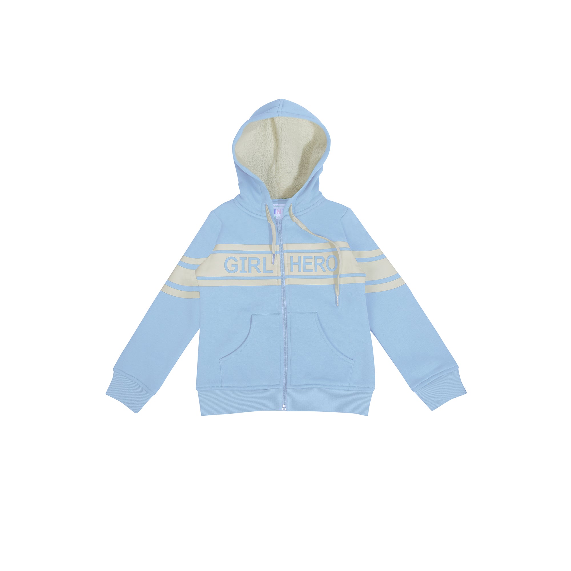 Girl Hero Zipper Hoodie In Light Blue