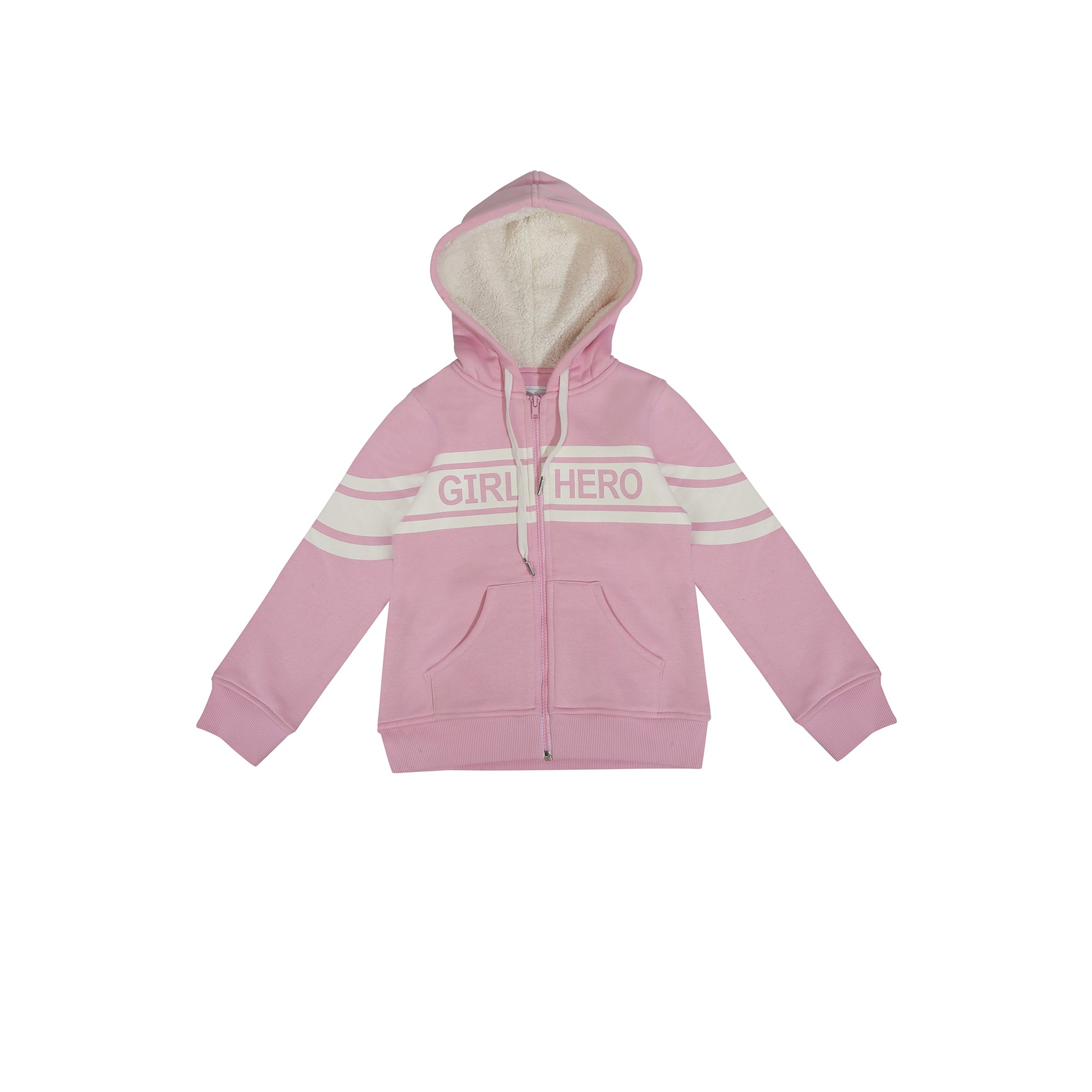 Girl Hero Zipper Hoodie In Pink