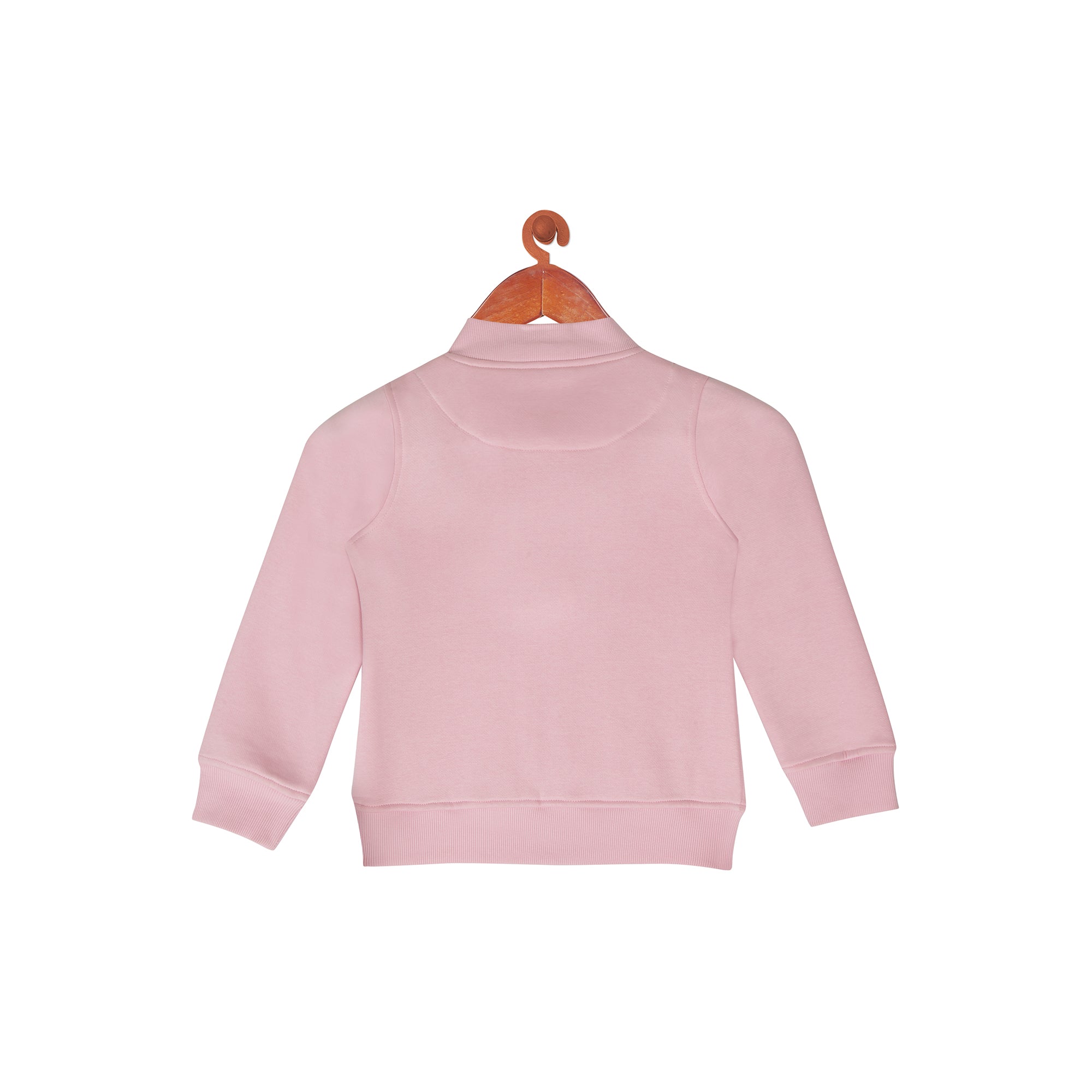 Tiny Girl Basic Zipper Sweatshirt With Front Pockets In Light Pink