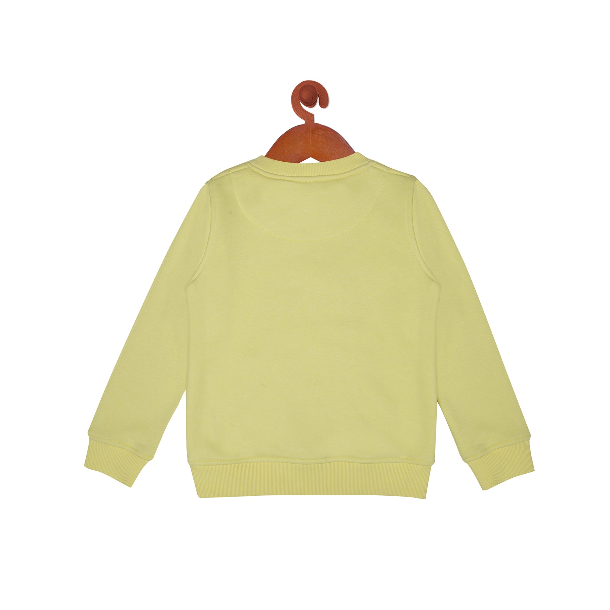 Embedded Heart Sweat Shirt In Lemon