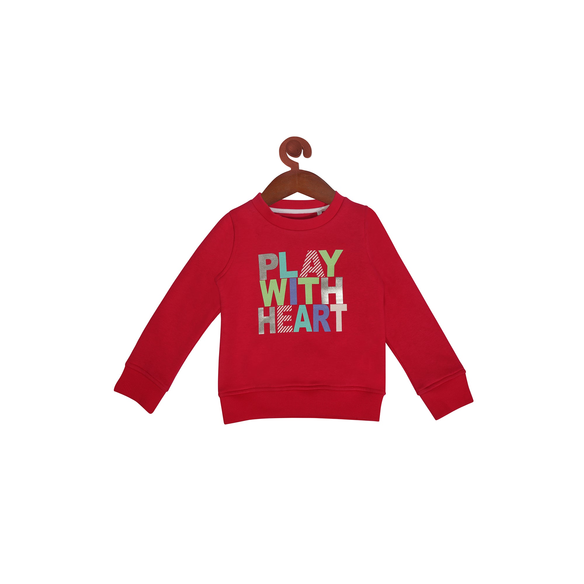 Play With Heart Classic Sweat Shirt In Rani Pink