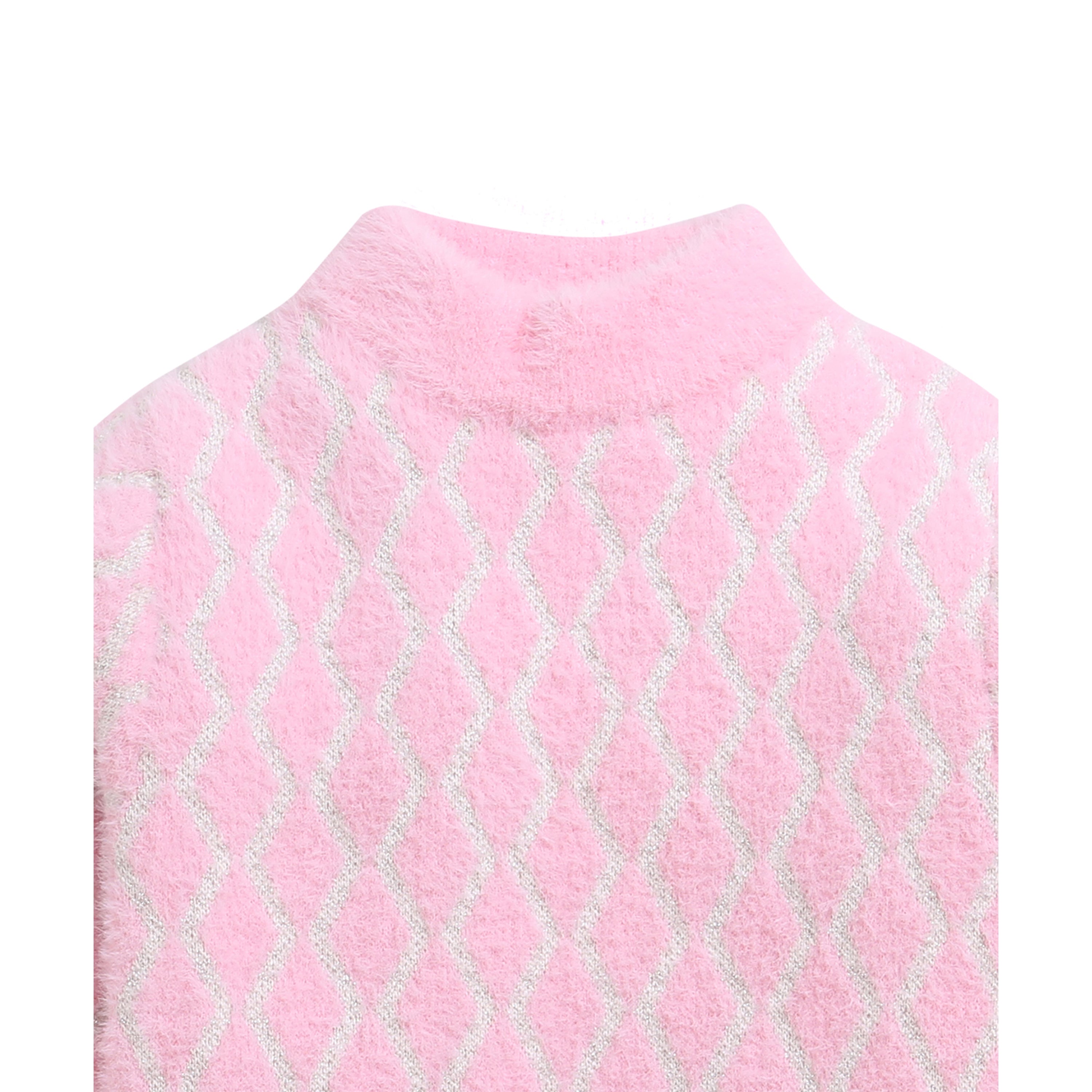 Zigzag Pink Warm Sweater