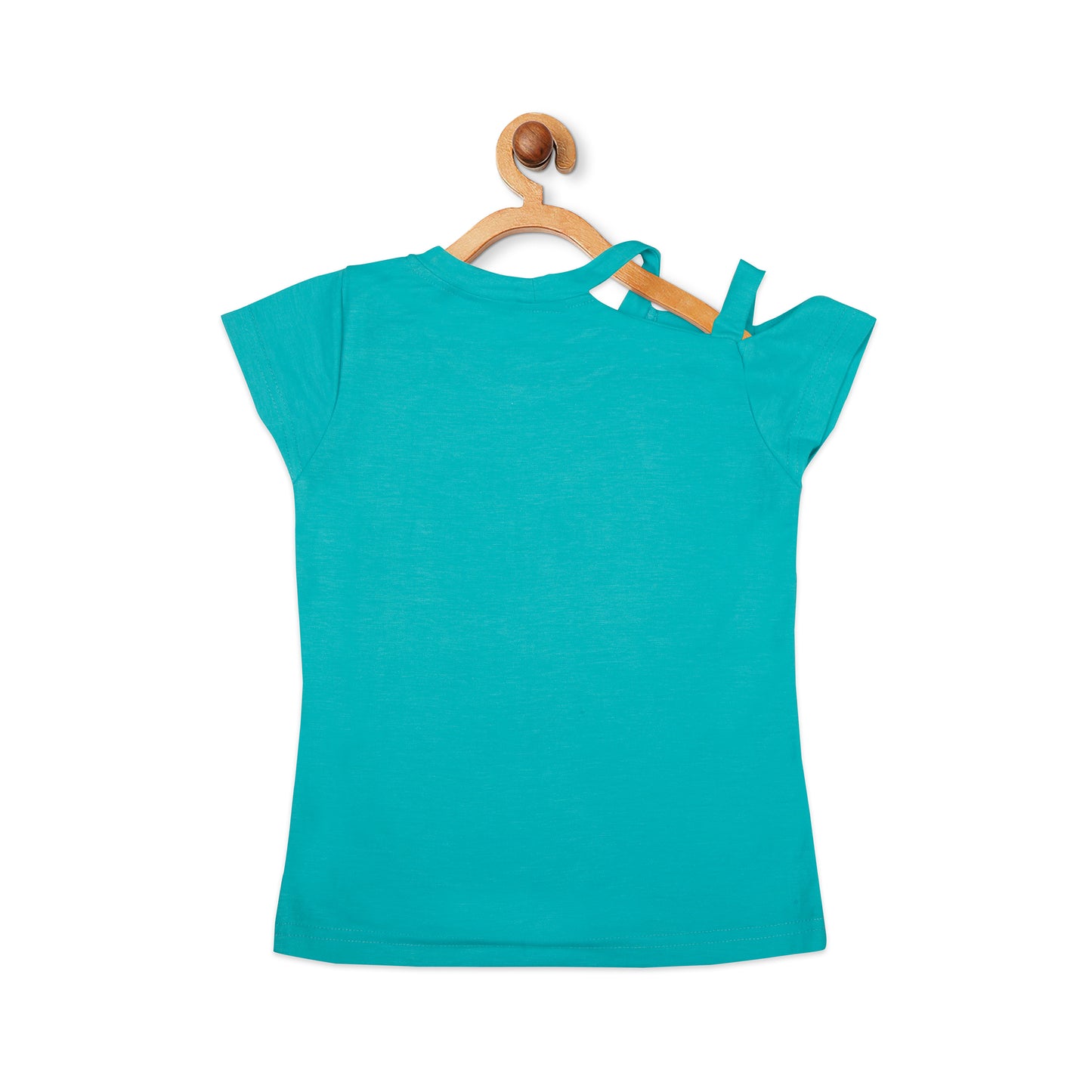 Cap Sleeeve Front Knot Top In Parrot Green